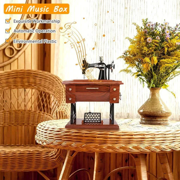 Fröhliches Neujahr! 50% auf alles 🎊⏰Mini-Nähmaschine aus Holz – Klassische Spieluhr mit zeitlosem Design 🎵