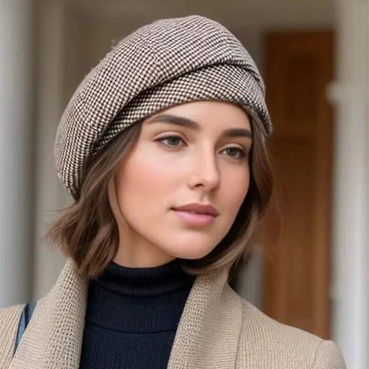 🔥Solange der Vorrat reicht 40 % Rabatt!🎉Elegante klassische Schachbrettmuster-Baskenmütze für Damen
