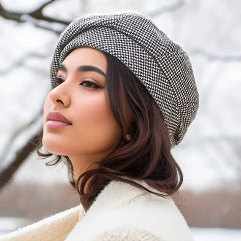 🔥Solange der Vorrat reicht 40 % Rabatt!🎉Elegante klassische Schachbrettmuster-Baskenmütze für Damen