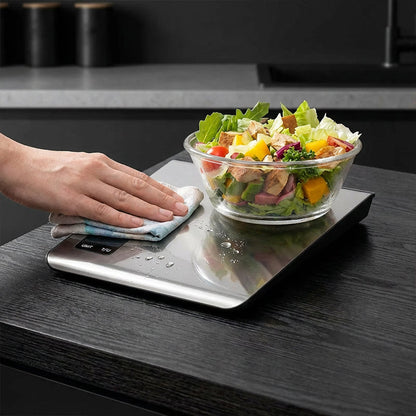 ⚖️📊 Küchenwaage digital – misst 19 Nährwerte & Kalorien per App, 5kg Edelstahl 🥗✅ für gesunde Ernährung & Gewichtsverlust