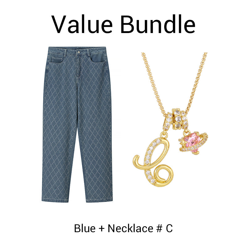 🔥Heiße Verkaufsangebote - Damen funkelnde Straight-Leg-Jeans