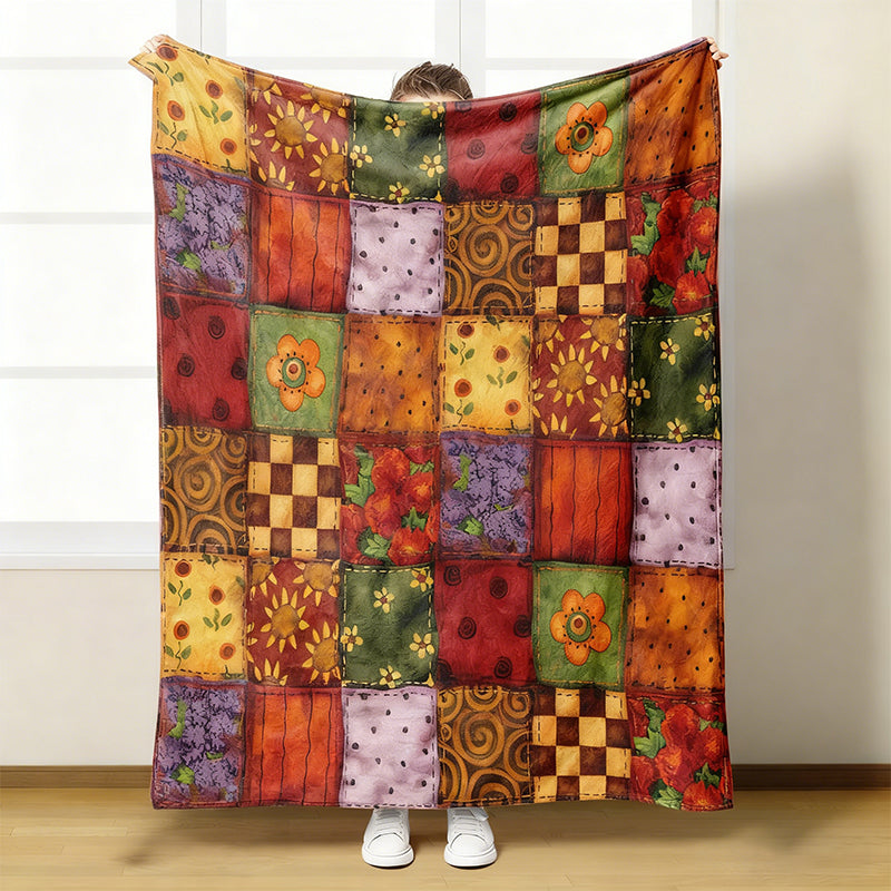 🔥Solange der Vorrat reicht 40 % Rabatt!🎉Kuschelige & weiche Flanelldecke mit Blumenmuster