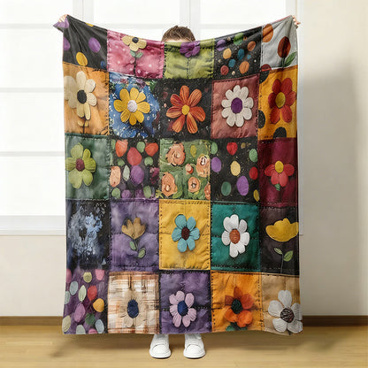 🔥Solange der Vorrat reicht 40 % Rabatt!🎉Kuschelige & weiche Flanelldecke mit Blumenmuster