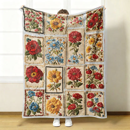 🔥Solange der Vorrat reicht 40 % Rabatt!🎉Kuschelige & weiche Flanelldecke mit Blumenmuster