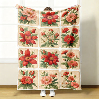 🔥Solange der Vorrat reicht 40 % Rabatt!🎉Kuschelige & weiche Flanelldecke mit Blumenmuster