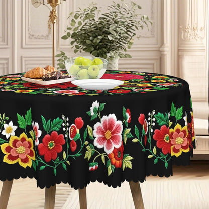 🌺 Mexikanische Tischdecke mit Blumenmuster – Elegant & Fleckenfest für Ihr Esszimmer!