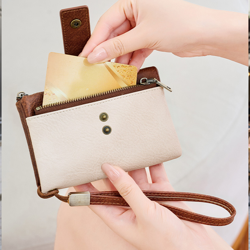 🔥Zeitlich begrenztes Angebot – Damen-Geldbörse im Retro-Stil mit RFID-Schutz, dreifach gefaltet