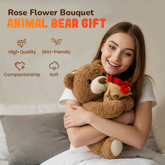 🔥Solange der Vorrat reicht 40 % Rabatt!🎉Tierbär-Geschenk mit Rosenstrauß