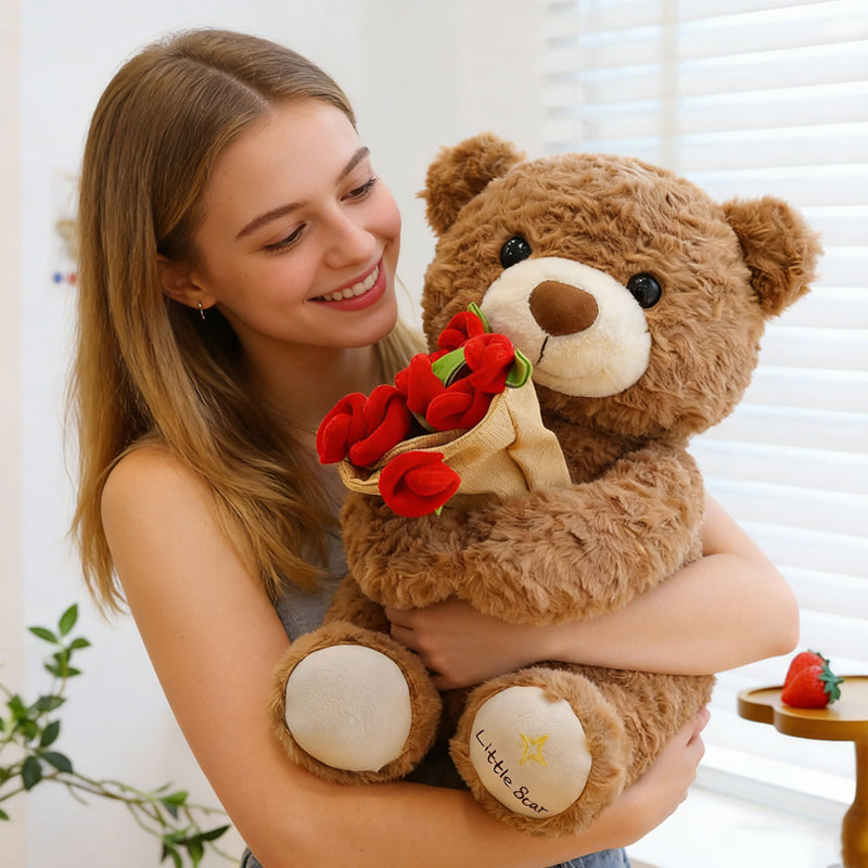 🔥Solange der Vorrat reicht 40 % Rabatt!🎉Tierbär-Geschenk mit Rosenstrauß
