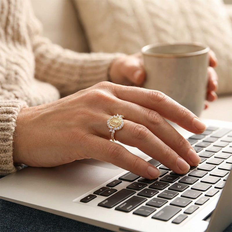 🔥Solange der Vorrat reicht 40 % Rabatt!💎 Eleganter Jungfrau-Maria-Ring – Symbol der Anmut & des Glaubens!