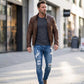 🔥Solange der Vorrat reicht 40 % Rabatt!🎉Stylische Herren-Skinny-Jeans mit Rissen