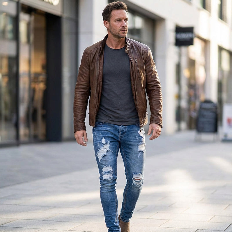 🔥Solange der Vorrat reicht 40 % Rabatt!🎉Stylische Herren-Skinny-Jeans mit Rissen