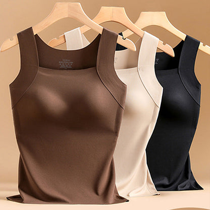 👚 50% RABATT! 🔥 Damen Thermo-Tanktop mit U-Ausschnitt – Integrierter BH, Nahtlos & Perfekt zum Unterziehen 🏃‍♀️