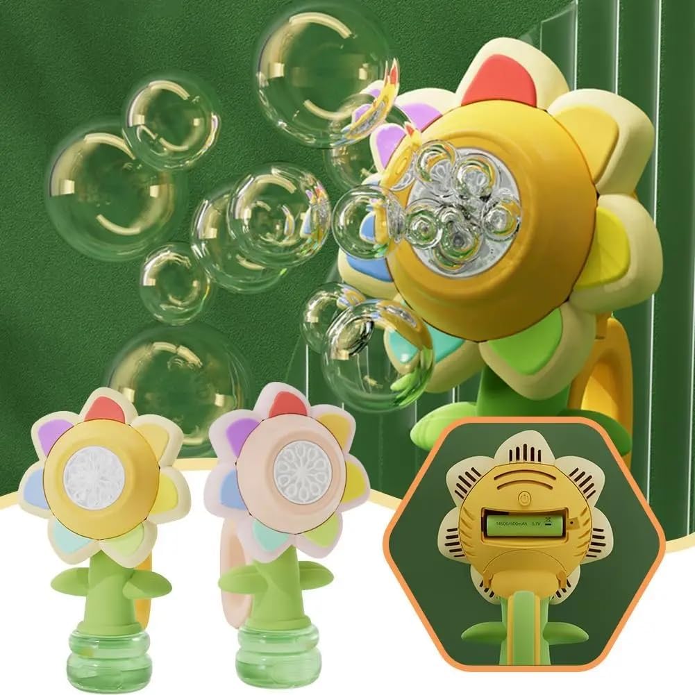 🔥Solange der Vorrat reicht 40 % Rabatt!🎉Sonnenblumenförmiges tragbares elektrisches Spielzeug zur Herstellung von Seifenblasen
