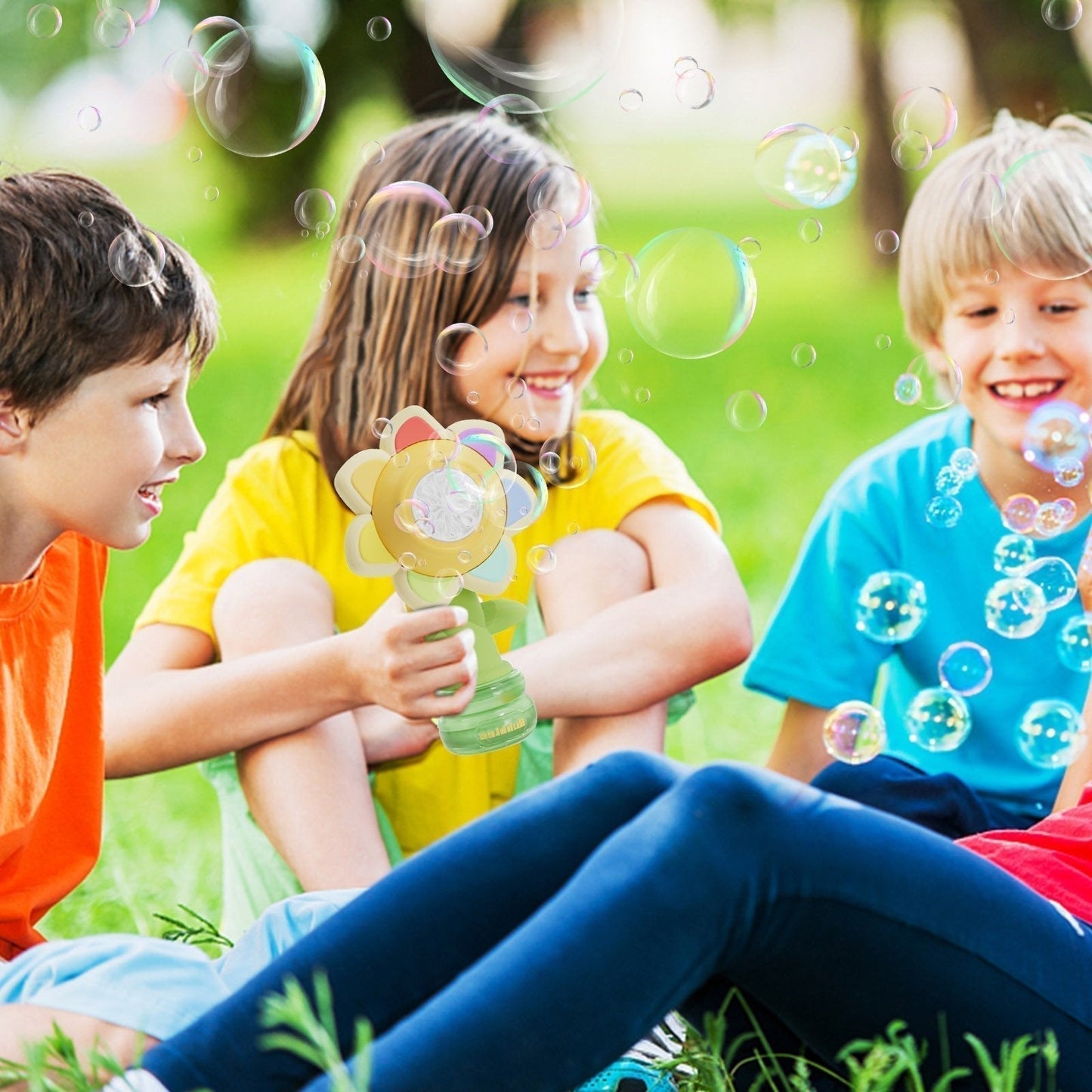 🔥Solange der Vorrat reicht 40 % Rabatt!🎉Sonnenblumenförmiges tragbares elektrisches Spielzeug zur Herstellung von Seifenblasen