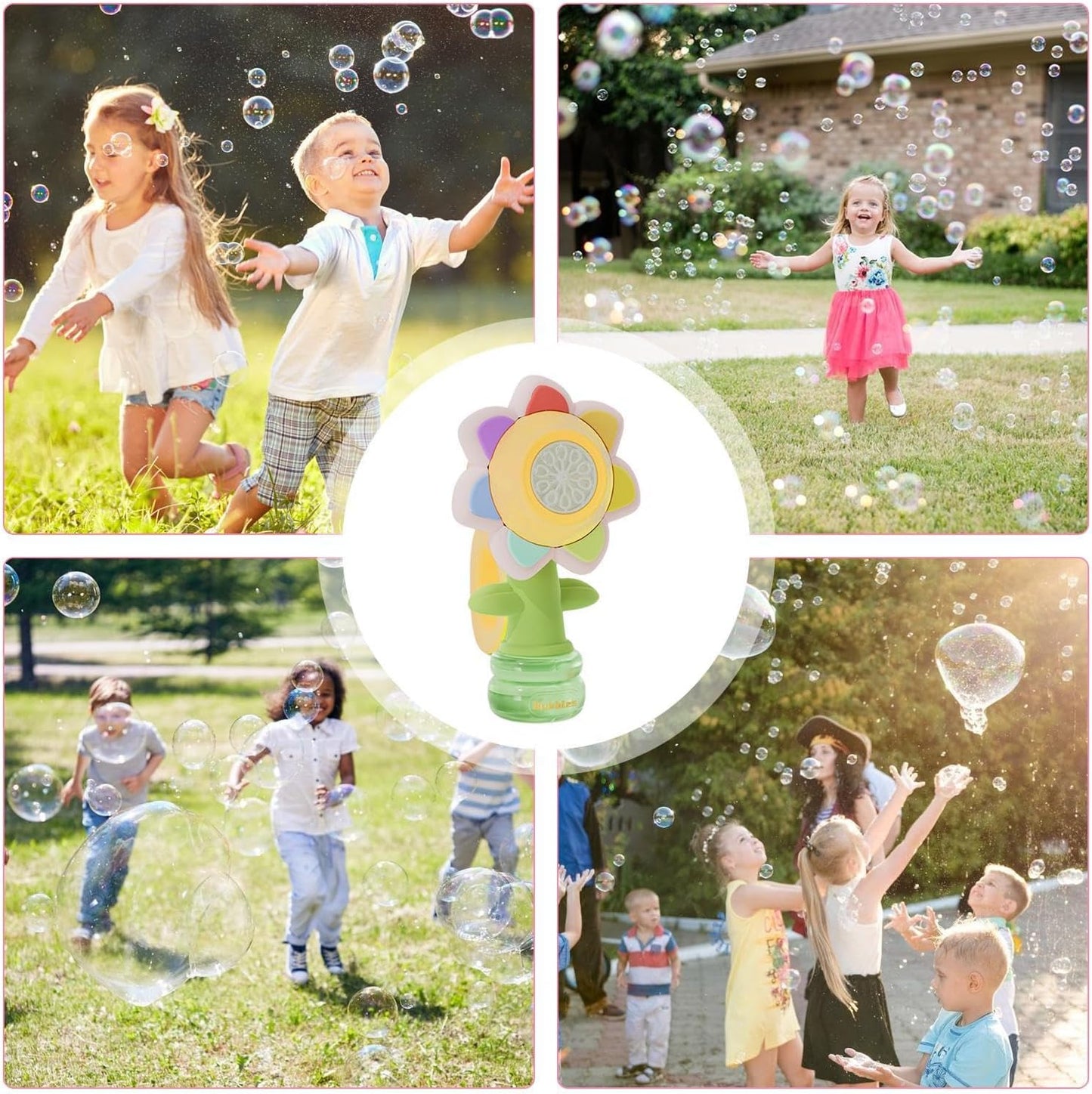 🔥Solange der Vorrat reicht 40 % Rabatt!🎉Sonnenblumenförmiges tragbares elektrisches Spielzeug zur Herstellung von Seifenblasen