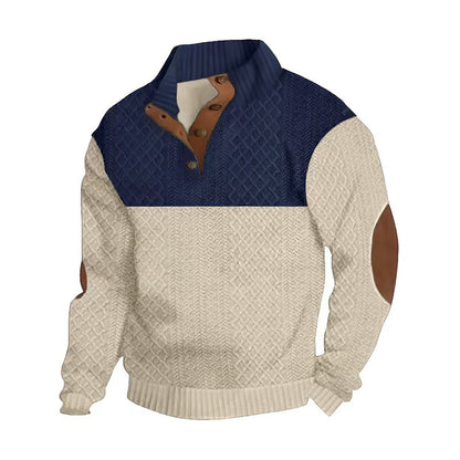🔥Heiße Sonderangebote – Herren-Pullover mit Farbblock-Kragen und Knöpfen🔥Kaufen Sie 2 und erhalten Sie kostenlosen Versand