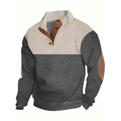 🔥Heiße Sonderangebote – Herren-Pullover mit Farbblock-Kragen und Knöpfen🔥Kaufen Sie 2 und erhalten Sie kostenlosen Versand