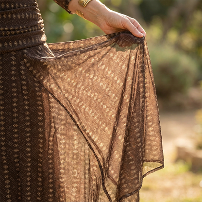 🎁2026 New Arrivals 50% OFF💥Bohemian V-Neck Ruched Mesh Maxi Dress