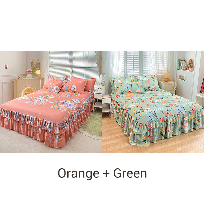 🔥Solange der Vorrat reicht 40 % Rabatt🛏️ Dreiteiliger Bettrock mit Rüschen