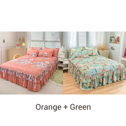 🔥Solange der Vorrat reicht 40 % Rabatt🛏️ Dreiteiliger Bettrock mit Rüschen