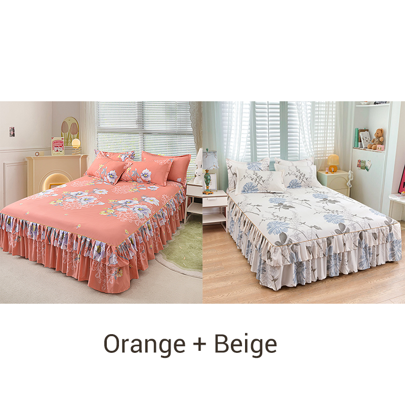 📢📢70 % Rabatt!! ⏰ 3-teiliges Rüschen-Bettrock-Set 🛏️