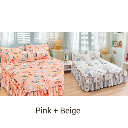 🔥Solange der Vorrat reicht 40 % Rabatt🛏️ Dreiteiliger Bettrock mit Rüschen