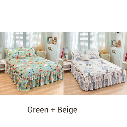 🔥Solange der Vorrat reicht 40 % Rabatt🛏️ Dreiteiliger Bettrock mit Rüschen