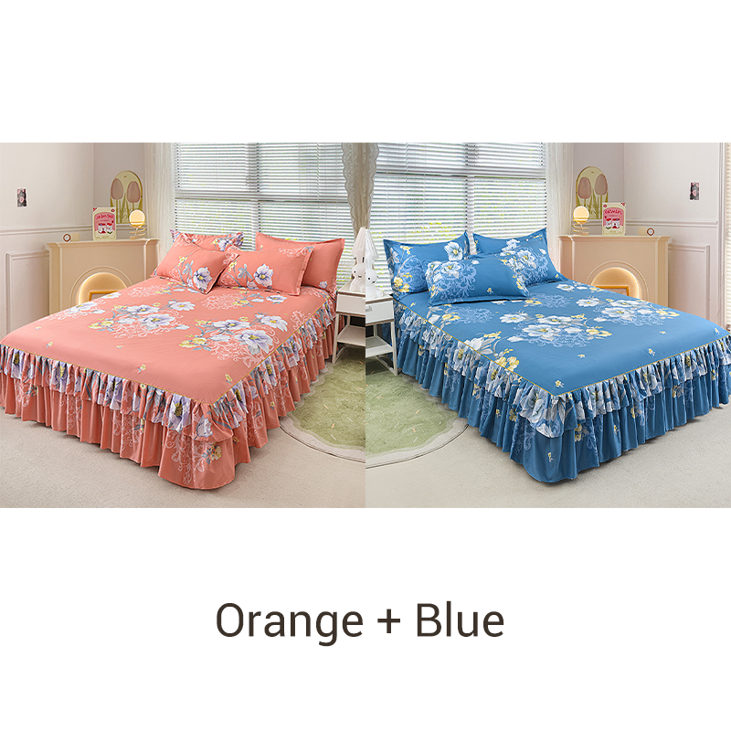 🔥Solange der Vorrat reicht 40 % Rabatt🛏️ Dreiteiliger Bettrock mit Rüschen