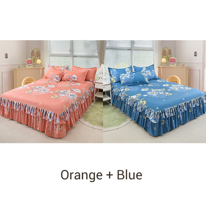 📢📢70 % Rabatt!! ⏰ 3-teiliges Rüschen-Bettrock-Set 🛏️