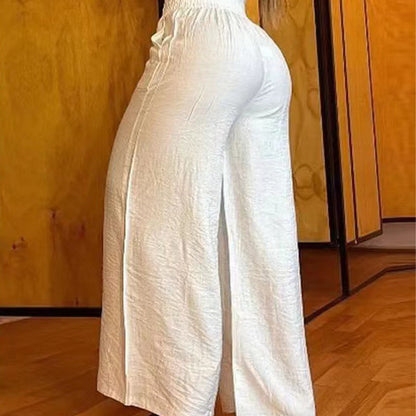 🔥Solange der Vorrat reicht 40 % Rabatt!🎉Damen-Hose mit hohem Bund, weitem Bein und Gürtelakzent💓