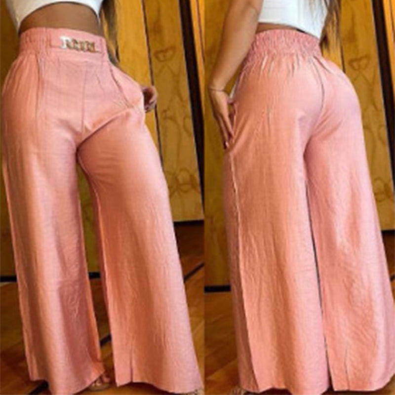 🔥Solange der Vorrat reicht 40 % Rabatt!🎉Damen-Hose mit hohem Bund, weitem Bein und Gürtelakzent💓