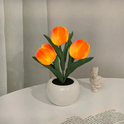 🌷LED-Tulpenlampe, simuliertes Tulpen-Nachtlicht mit Vase, Tischlampe, Dekoration, geeignet für Zuhause, Wohnzimmer, Tischdekoration