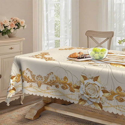 🔥Solange der Vorrat reicht 40 % Rabatt!🎉Wasserdichte goldene Rosen-Tischdecke