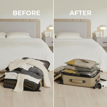 🧳 Kabellose Vakuumkompressionsbeutel-Set für Reisen – Sparen Sie 50 % Stauraum, kein Stromverbrauch, einfache Aufbewahrung für Senioren 📦