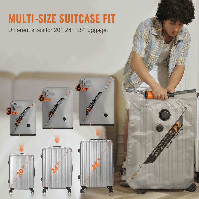 🧳 Kabellose Vakuumkompressionsbeutel-Set für Reisen – Sparen Sie 50 % Stauraum, kein Stromverbrauch, einfache Aufbewahrung für Senioren 📦