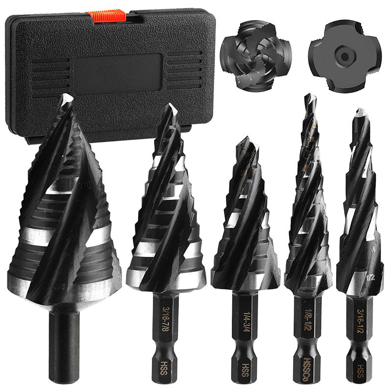 🔥Solange der Vorrat reicht 40 % Rabatt!🧰5-tlg. HSS-Stufenbohrer-Set für Metall