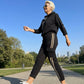 🔥Solange der Vorrat reicht 40 % Rabatt!🎉Kapuzenjacke und Hose mit Kordelzug für Damen im Set