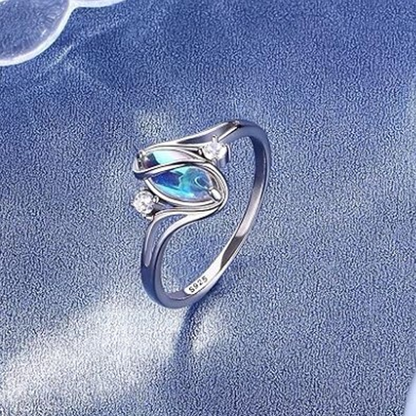 🔥Solange der Vorrat reicht 40 % Rabatt!🎉Geometrischer Damenring mit ovalem grünem Mondstein & Zirkonia – modern & stilvoll 💍✨