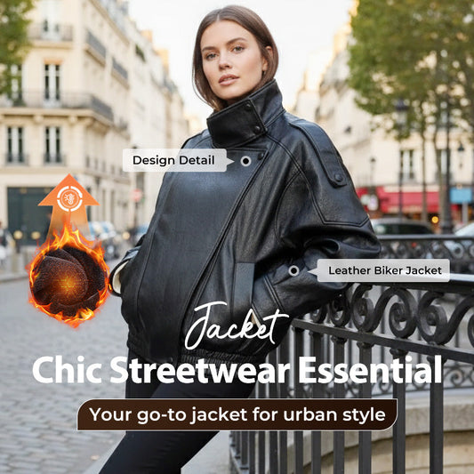 🔥 Die ultimative Attitüde – Bikerjacke aus Kunstleder – Ausgefallener Stil & Tragekomfort für jeden Tag 【Begrenzte Stückzahl】