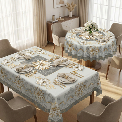 🎉 Neujahrsgeschenk – 50% RABATT!💮 Elegante wasserfeste Relieftischdecke mit Blumenmuster – stilvoll & pflegeleicht!