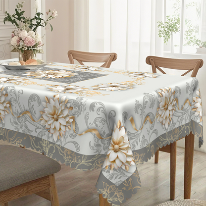 🎉 Neujahrsgeschenk – 50% RABATT!💮 Elegante wasserfeste Relieftischdecke mit Blumenmuster – stilvoll & pflegeleicht!