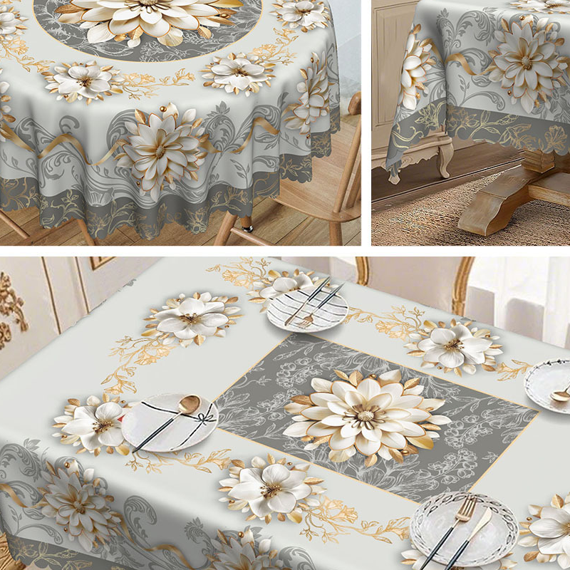 🎉 Neujahrsgeschenk – 50% RABATT!💮 Elegante wasserfeste Relieftischdecke mit Blumenmuster – stilvoll & pflegeleicht!