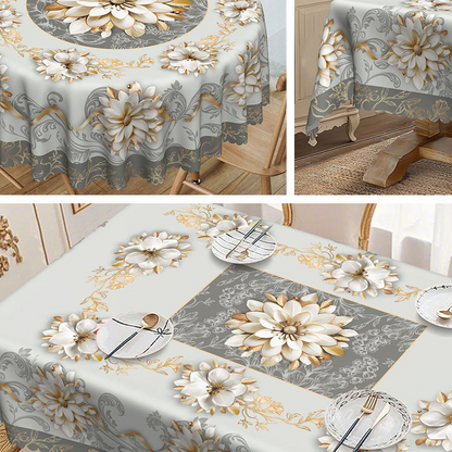 🎉 Neujahrsgeschenk – 50% RABATT!💮 Elegante wasserfeste Relieftischdecke mit Blumenmuster – stilvoll & pflegeleicht!