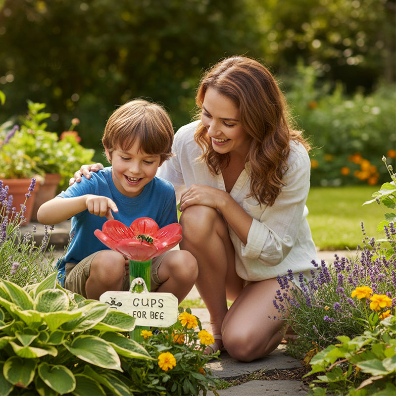 🌿🌸 Keramische Bienentränke in Blütenform💦🐝Praktischer Wasserspender für Bienen, wetterfest & nachhaltig – schonend für Insekten!