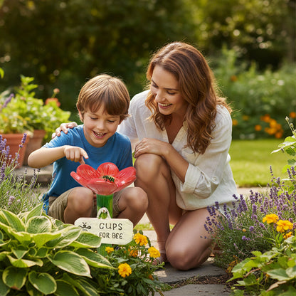 🌿🌸 Keramische Bienentränke in Blütenform💦🐝Praktischer Wasserspender für Bienen, wetterfest & nachhaltig – schonend für Insekten!