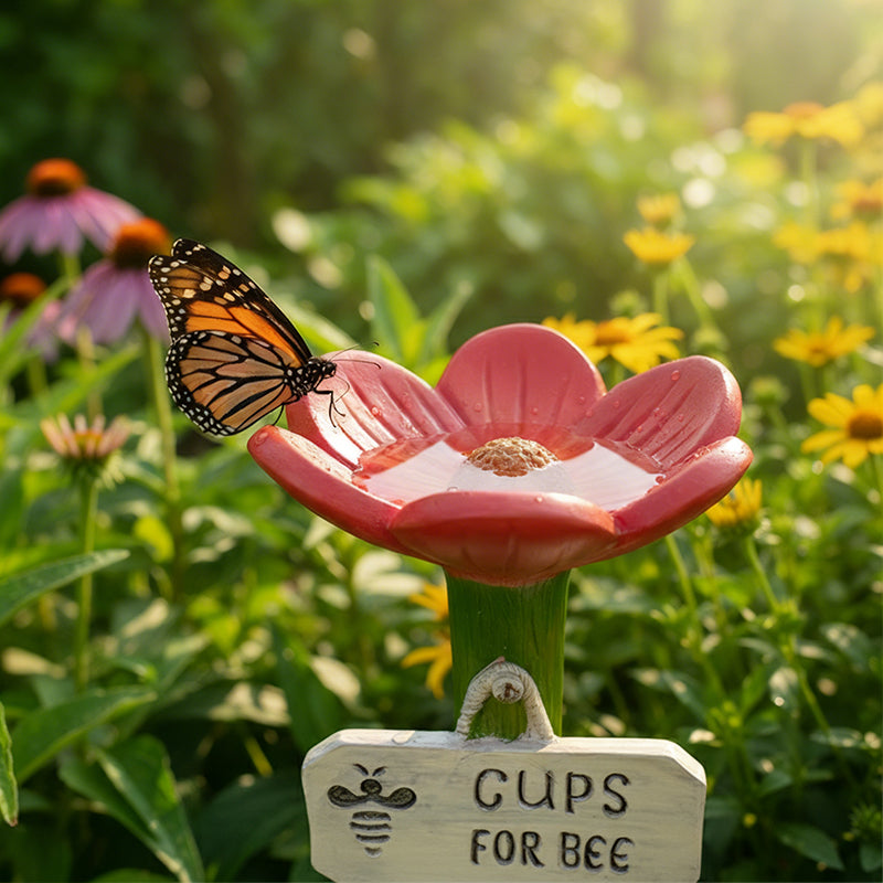 🌿🌸 Keramische Bienentränke in Blütenform💦🐝Praktischer Wasserspender für Bienen, wetterfest & nachhaltig – schonend für Insekten!