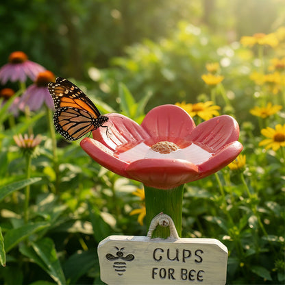 🌿🌸 Keramische Bienentränke in Blütenform💦🐝Praktischer Wasserspender für Bienen, wetterfest & nachhaltig – schonend für Insekten!