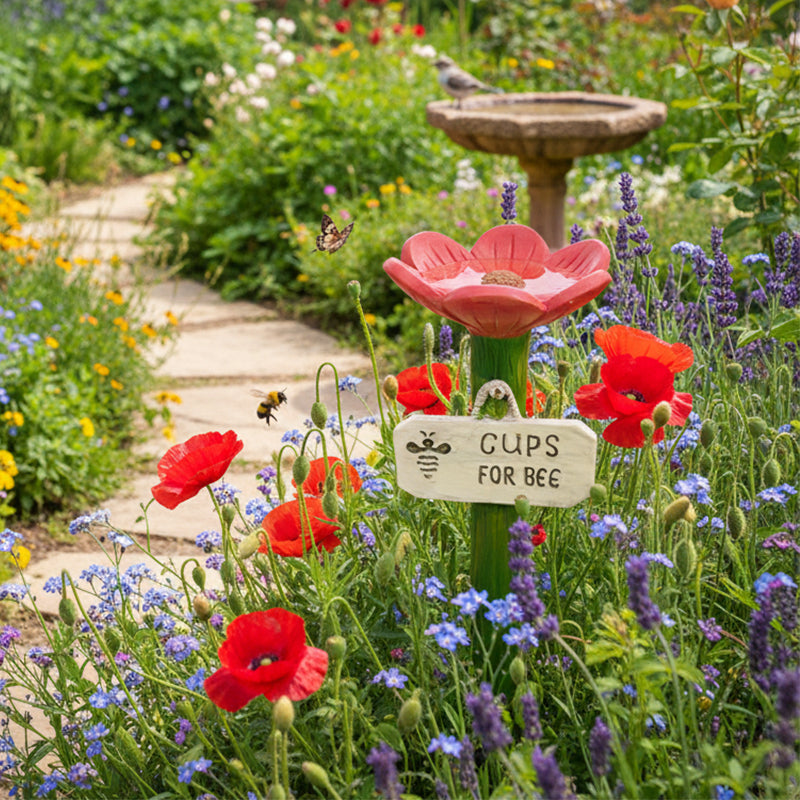 🌿🌸 Keramische Bienentränke in Blütenform💦🐝Praktischer Wasserspender für Bienen, wetterfest & nachhaltig – schonend für Insekten!