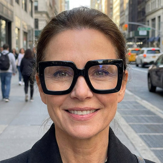 🔥Solange der Vorrat reicht 40 % Rabatt!🎉Schicke, übergroße, quadratische, lichtundurchlässige Brille in Blau